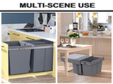 Kitchen Recycle Waste Bin Pull Out Soft Close Dustbin Recycling Cabinet Trash Can Grey T3398P344192