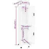 Locker Cabinet White 38x45x180 cm Steel 339776