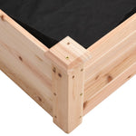 ZNTS Garden Raised Bed with Liner 120x120x25 cm Solid Wood Fir 364292