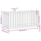 Garden Raised Bed with Fence Design 150x50x70 cm Impregnated Wood Pine 832501