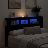 LED Headboard Black Oak 160 x 18.5 x 103.5 cm Engineered Wood 862213