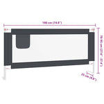 Toddler Safety Bed Rail Dark Grey 190x25 cm Fabric 10232