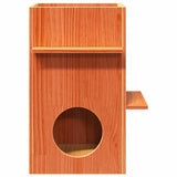 Cat House Wax Brown 43x43x60 cm Solid Wood Pine 859303
