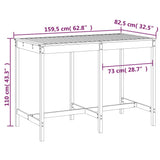 Garden Table 159.5x82.5x110 cm Solid Wood Douglas 824100