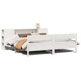 Bookcase Bed without Mattress White 200x200cm Solid Wood Pine 3322937
