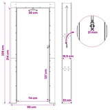 Outdoor Shower 226 cm Solid Acacia Wood and Stainless Steel 903112