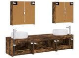 Bathroom Furniture Set 5 pcs Smoked Oak 3407011