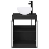 Bathroom Furniture Set Black Engineered Wood 3404205