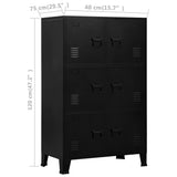 Industrial Storage Chest Black 75x40x120 cm Steel 145359