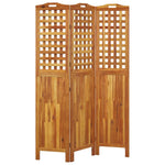 3-Panel Room Divider 121.5x2x180 cm Solid Wood Acacia 318547