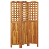 3-Panel Room Divider 121.5x2x180 cm Solid Wood Acacia 318547
