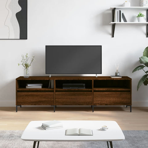 ZNTS TV Cabinet Brown Oak 150x30x44.5 cm Engineered Wood 831291