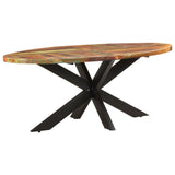 321676 Dining Table Oval 200x100x75 cm Solid Reclaimed Wood