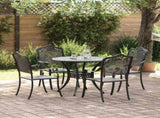 Garden Dining Set 5 pcs Black Aluminium 3334701