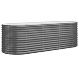 Garden Raised Bed Galvanised Steel 224x80x68 cm Anthracite 318956