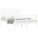 Bed Frame without Mattress White Double Solid Wood 3194027