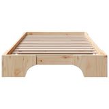 Bed Frame Natural 75 x 190 cm Solid Pine Wood 872887