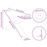 Coffee Table Legs X-Shaped 2 pcs Black 70x cm Steel 4012884