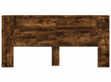 Storage Headboard with LED Smoked Oak Engineered Wood 3418675