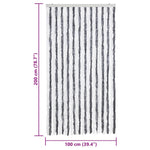 ZNTS Fly Curtain Grey and White 100x200 cm Chenille 377369