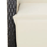 9 Piece Garden Dining Set with Cushions Black Poly Rattan 3212473