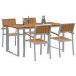 Garden Dining Set 5 pcs Grey and brown 160 x 80 x 75 cm 3284353