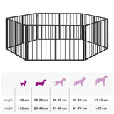 Dog Gate 6 pcs Black 100 x 60 cm Galvanised Steel 891998