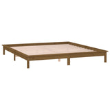 LED Bed Frame without Mattress Honey Brown 160x200 cm Solid Wood 820619