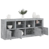 Sideboard with LED Lights Concrete Grey 163x37x67 cm 3209075