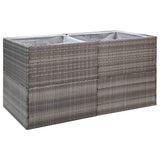 Garden Planter Grey 157x80x80 cm Poly Rattan 319178
