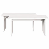 Coffee Table 2 pcs White Solid pine wood 873524