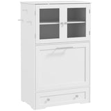 Dog Feeding Station with 2 Storage Cabinets, 2 Elevated Bowls, Side Hooks, Anti-tip Kit for Water T3398P425276
