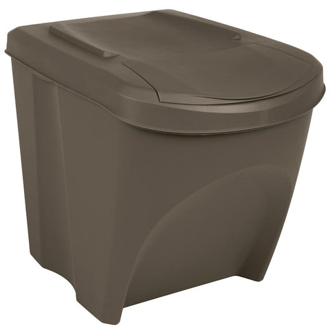 Stackable Garbage Bin Boxes 3 pcs Grey 75 L Polypropylene 152198