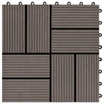 22 pcs Decking Tiles 30x30 cm 2 sqm WPC Dark Brown 277810