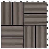 22 pcs Decking Tiles 30x30 cm 2 sqm WPC Dark Brown 277810