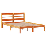 Bed Frame with Headboard without Mattress Wax Brown 135x190 cm 3306554