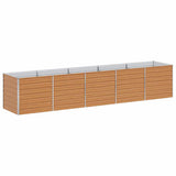 Garden Raised Bed Light Brown 400 x 80 x 77 cm Galvanised Steel 42017340
