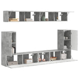 TV Cabinet Set Wall-mounted 5 pcs Concrete Grey Engineered Wood 3409090