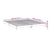Bed Frame without Mattress High Gloss White 180x200 cm Super King 832119