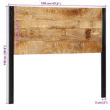 Headboard 120 cm Solid Wood Mango and Iron 4017546