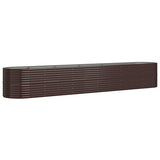Garden Raised Bed Galvanised Steel 440x80x68 cm Brown 318970