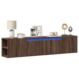 TV Wall Cabinet with LED Brown Oak 180x31x39.5 cm 3307960