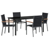 Garden Dining Set 5 pcs Black Powder-coated Steel 3379089