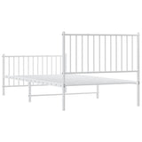 Metal Bed Frame without Mattress with Footboard White 100x200cm 350944