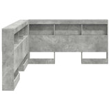 Storage Headboard Concrete Grey 160 cm Engineered Wood 3335504