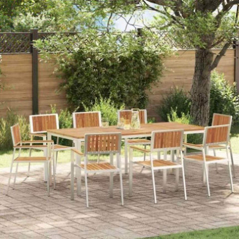 Garden Dining Set 9 pcs Brown Solid acacia wood 3334796