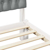 Bed Frame with Upholstered Headboard White 200 x 200 cm 3394382
