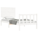 Bed Frame without Mattress White 90x200 cm Solid Wood Pine 3193387