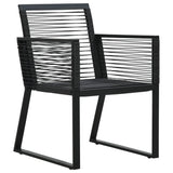 ZNTS 3 Piece Outdoor Dining Set PVC Rattan Black 3058283