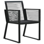 ZNTS 9 Piece Outdoor Dining Set PVC Rattan Black 3060218